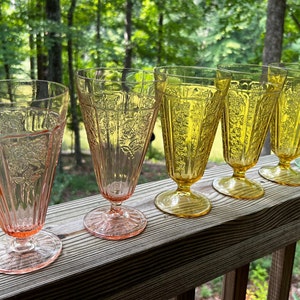 Anchor Hocking and Federal Glass - Depression Glass - Footed Iced Tea Tumblers, made 1931-1937- sold individually