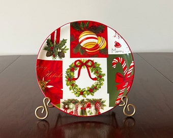 Vintage Martha Stewart Holiday Appetizer Plates Set Of 4 Wreath Vintage Paper Stoneware