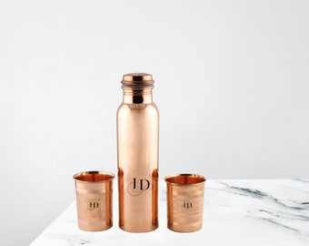銅製ハンマード水筒 2個セット 手作りの100%純銅ボトル