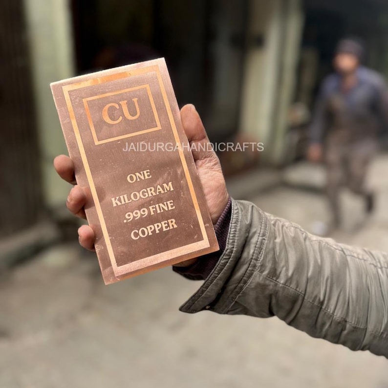 Copper Ingot 1kg 2.2lb Pure Copper Solid Bullion Metal Bar
