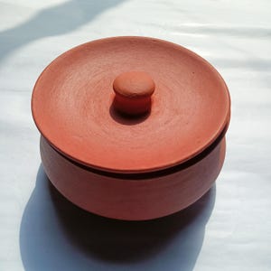 Clay Pot For Cooking With Lid | Kadai | Clay Dahi Handi Pot | Curd Pot with Lid | Unglazed Cooking & Serving Pot |1000ML | Express Delivery