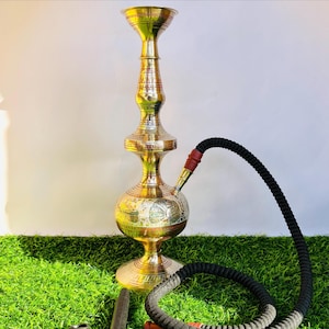 Vintage Brass Turkish Hookah Set, Hand Engraved Shisha , Unique Gift for Him, Hookah Set, Handmade Narghile, Free Express Delivery