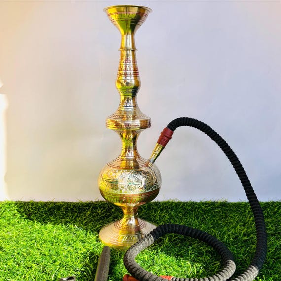 Vintage Brass Turkish Hookah Set, Hand Engraved Shisha , Unique