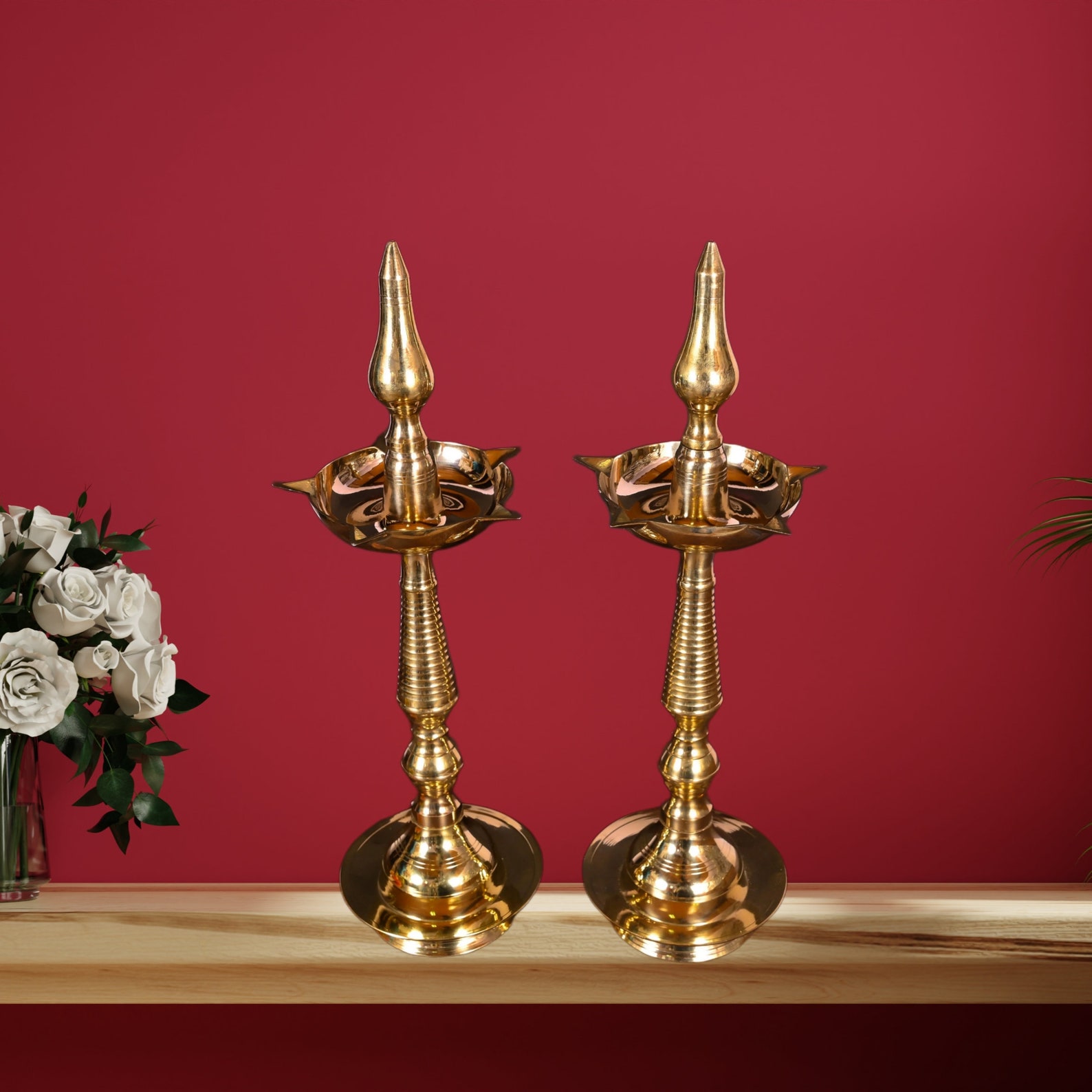 Diya Store Brass Oil Diya | Brass Diya Stand | Pooja Articles | Fancy Brass Diya ...