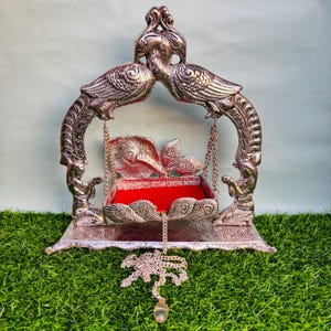 German Silver Jhula For Janmashtami | Krishna Janmashtami Swing | Laddu Gopal JI Singhasan | Temple Decoration