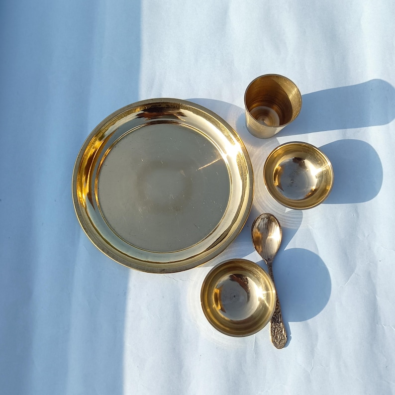 Spoon | 2 Bowls | Glass | Pooja Thali Set | Express Free Delivery