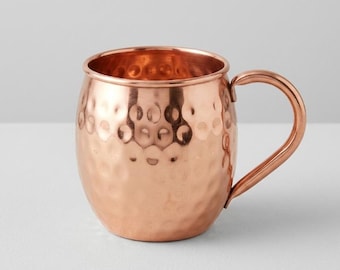 Pure Hammered Copper Moscow Mug, Ayurveda Water Cup, Bar Gift, Travel Mug, Copper Glass
