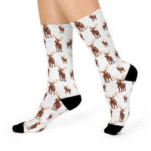 Cozy Moose Socks: Warm, Cute & Comfortable - Perfect Gift for Nature Lovers!