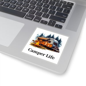 Camper Life Stickers, outdoor gift, camper sticker, camp sticker, campfire sticker, sticker gift
