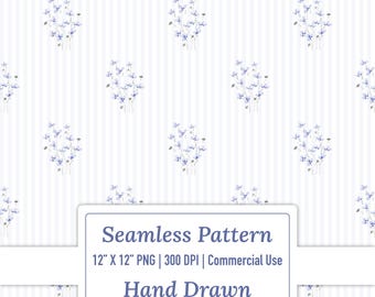 Watercolor Floral Seamless Pattern, Digital Scrapbook Paper, Bridal Digital Papers