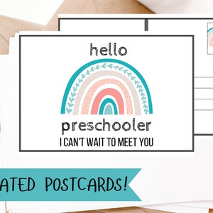 Carte postale arc-en-ciel pour la rentrée des classes