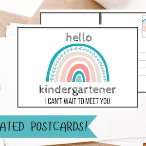Carte postale arc-en-ciel de la rentrée scolaire
