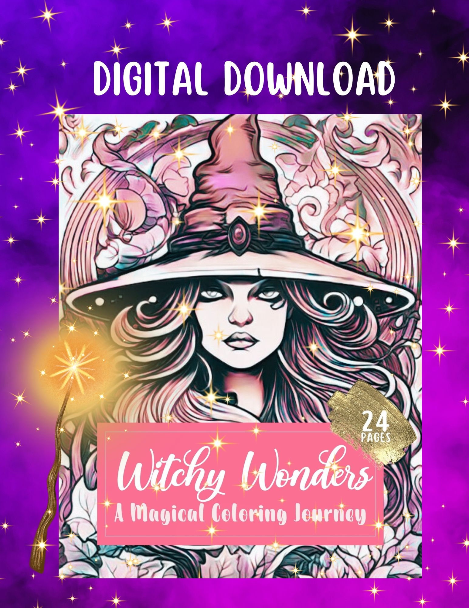 Halloween Coloring Book Coloring Sheet Grayscale Coloring Etsy