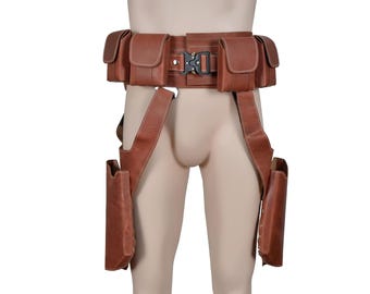 Leather Belt inspired by Mandalorian Starwars Cosplay Leather belts with holster bo katan Leather Belt din djarin leather belt