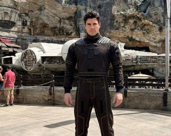マンダロリアン・フライトスーツ、ベスカー風バウンティハンターコスプレ、手作りコットンブレンドコスチュームセット