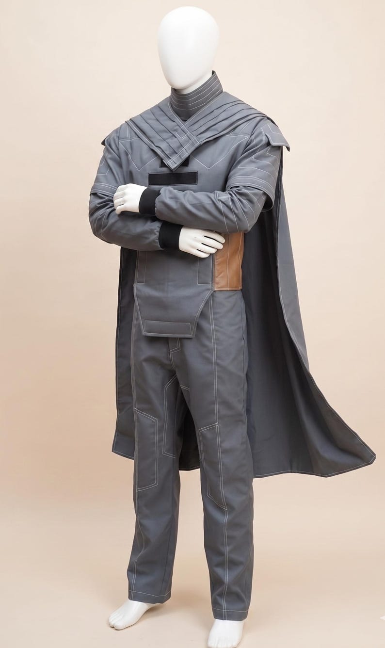 Mandalorian Star Wars Bounty Hunter flygdräktsset – 3-delad cosplaydräkt med taktisk väst. bild 6