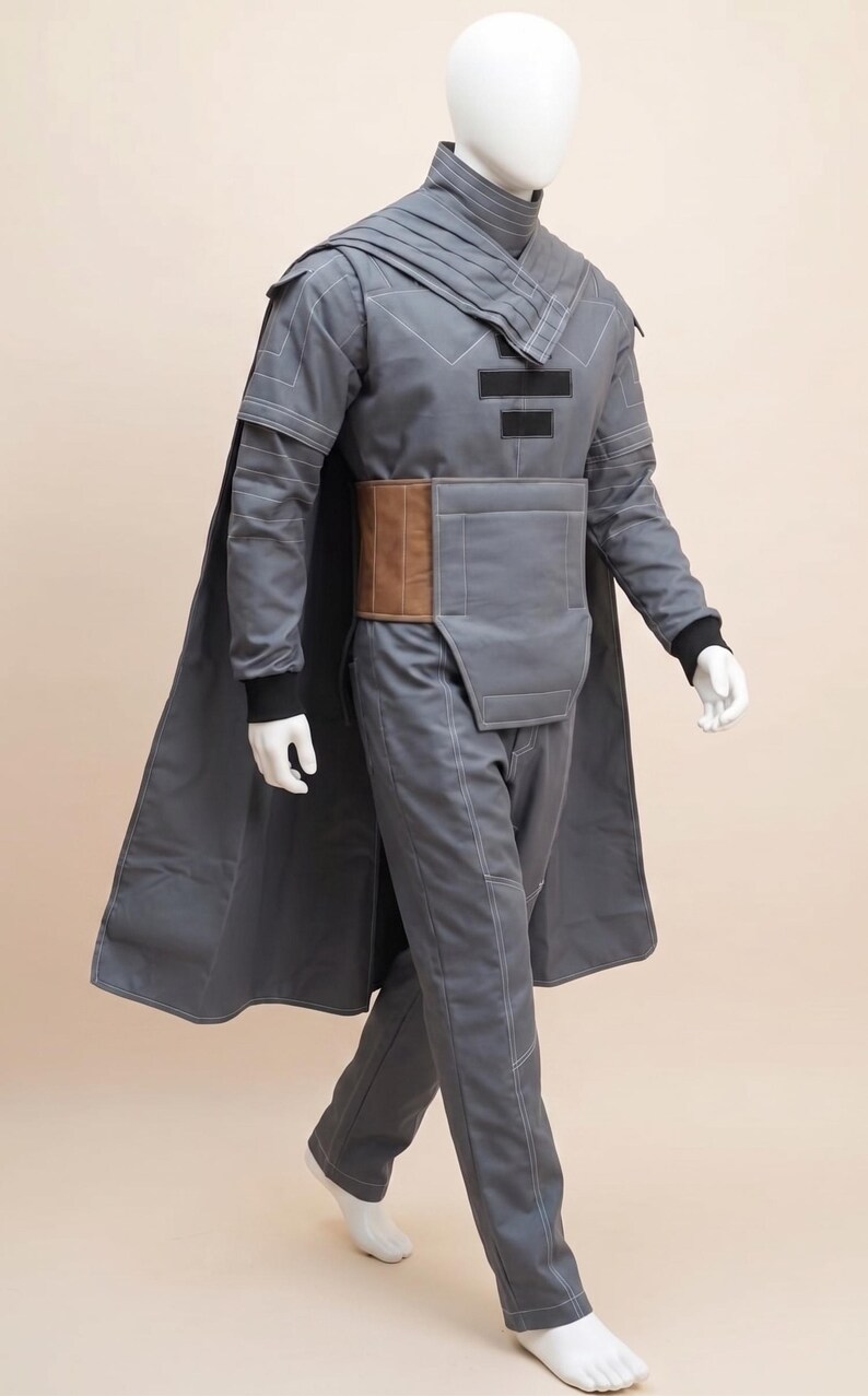 Mandalorian Star Wars Bounty Hunter flygdräktsset – 3-delad cosplaydräkt med taktisk väst. bild 9