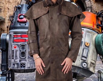Wasteland Utility Coat WoMen, Forge Inspired Bounty Hunter Cosplay Coat, Brown Tactical Long Duster