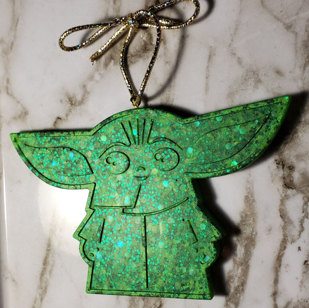Sparkled Green Baby Yoda Etsy