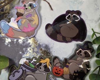 Raccoon Vinyl Stickers | Cute Raccoon Designs | Simple 3in Raccoon Stickers