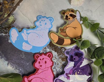 Raccoon Vinyl Stickers | Cute Raccoon Designs | Simple 3in Raccoon Stickers