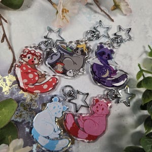 Raccoon Epoxy Keychains | Cute Raccoon Designs | Simple 2.5in Raccoon Keychains