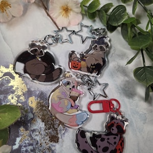 Raccoon Epoxy Keychains | Cute Raccoon Designs | Simple 2.5in Raccoon Keychains