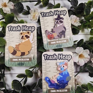 Raccoon Enamel Pin Set 3 | Cute Raccoon Designs | Simple 2in Raccoon Enamel Pins