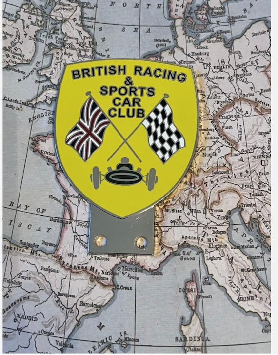 British Racing & Sports Car Club Enamel Car Badge Auto British Racing & Sports Car Club Enamel Car Badge Auto