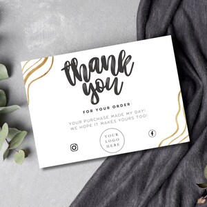 Kleines Unternehmen Dankeschön-Kartenvorlage, Canva bearbeitbare Dankeskarte, Danke für Ihren Kauf Karte, druckbare Dankeschön-Beipackzettel