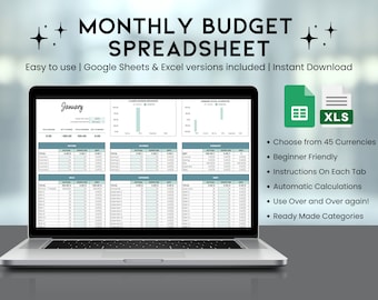 Budget Excel Spreadsheet Google Sheets Monthly Biweekly Budget Tracker