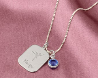 Personalisierte Ballerina Halskette, Ballett Tanz Mädchen Anhänger, Tänzerin Charm Halskette, Namen Halskette Tänzerin, Tänzerin Halskette, Geschenk Ballettschule