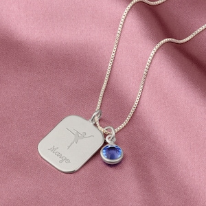 Personalized Ballerina Necklace, Ballet Dance Girl Pendant, Dancer Charm Necklace, Name Necklace Dancer, Dancer Necklace, Ballet School Gift