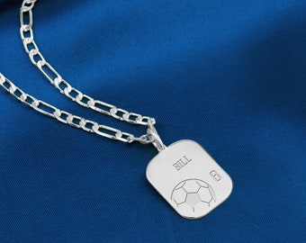 Fußball Nummer und Name Halskette, Sport Halskette, Fußball-Fan Geschenke, Fußball-Halskette, personalisierte Fußball Anhänger, Fußball Schmuck