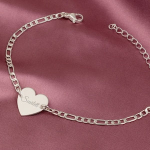 Engraved Name Bracelet or Anklet, Birthstone Name Bracelet, Nameplate Name Bracelet, Personalized Name Bracelet or Anklet for Women/Girl