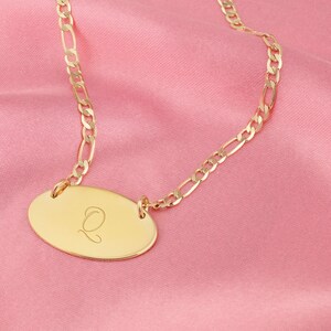 Collar con inicial grabada, collar con inicial personalizado, dije de una letra, collar con letra personalizada, joyería con inicial, collar para mujer