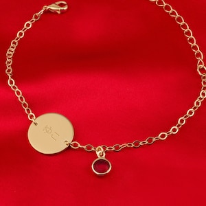 Engraved Japanese Name Bracelet or Anklet, Birthstone Japanese Name Bracelet, Japanese Name Bracelet, Personalized Japanese Name Anklet