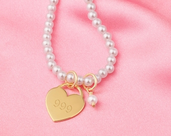 Collana con numero angelico inciso, ciondolo con numero fortunato, gioielli con numero angelico, 111, 222, 333, 444, 555, 666, 777, 888, 999, collana da donna