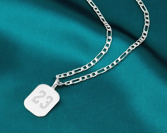 Sport Number Necklace, Lucky Pendant Number, Number Year Necklace, Baseball and Sports Team Number, Football Number, Player Number Necklace