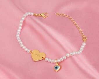 Angel Number Bracelet / Anklet, Lucky Number Pendant, Birthstone Bracelet, Angel Number Jewelry, 111, 222, 333, 444, 555, 666, 777, 888, 999