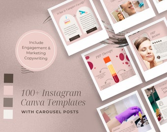 Visage de vampire/lifting de vampire/PRP beige et rose Flux Instagram + éducation à l'histoire + marketing, modèles de toile de médias sociaux
