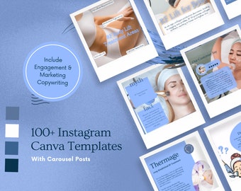RF LIFT Blue & White Instagram Feed+Story Education+Marketing Social Media Canva Templates for Aesthetic Clinic/Medical Spa/Esthetician