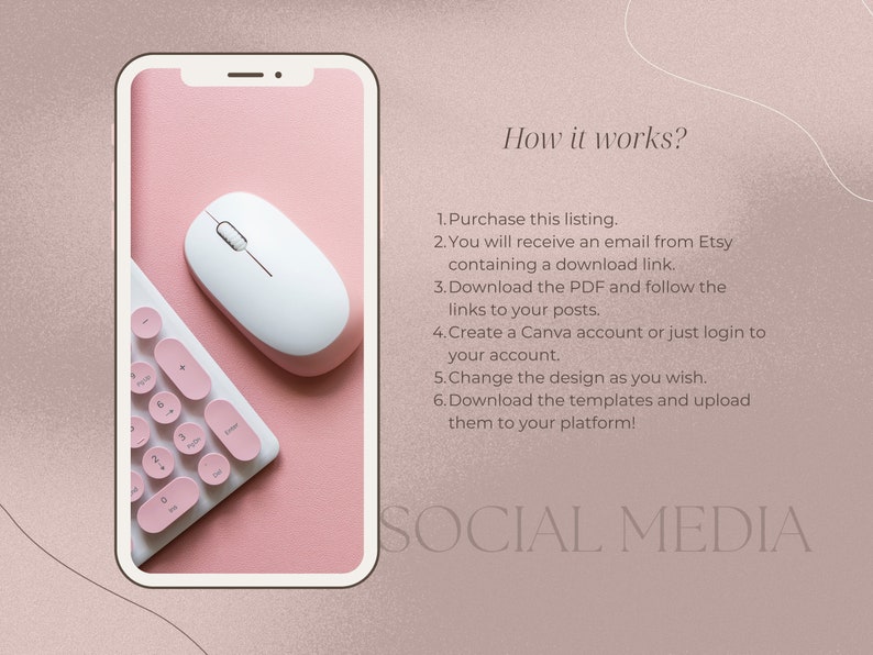 beige pink social media post download