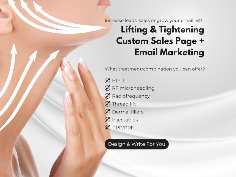 face lift & tightening sales page email marketing