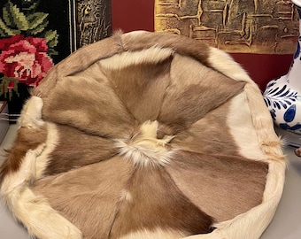 Springbok hide pouffe cover South African foot stool cover