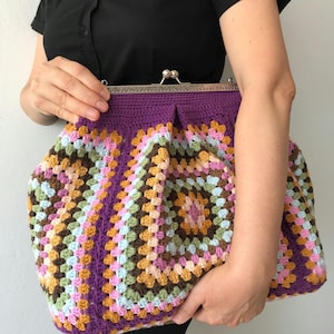 Poppins bag, crochet bag, crochet vintage bag