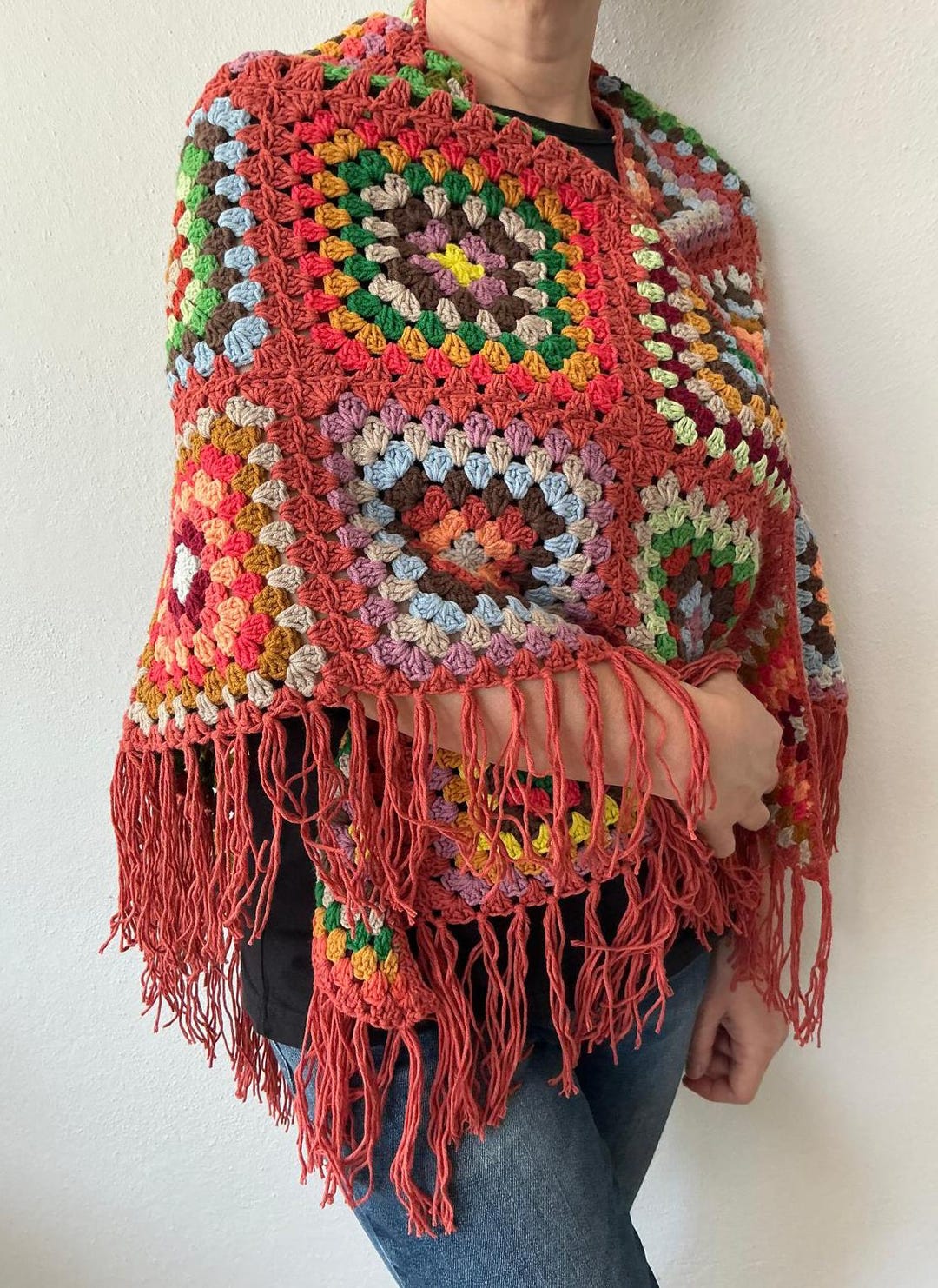 Uno Scialle Triangolare Scialle A Ventaglietti Uncinetto Scialle