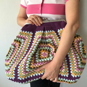 Poppins bag, crochet bag, crochet vintage bag
