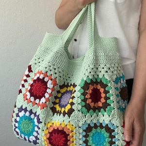 Crochet Bag, Granny Square Bag, Crochet Purse, Crochet tote Bag, Retro Bag, Hippie Bag,Gift for Her, Boho Bag, Vintage Style, Bag For Women