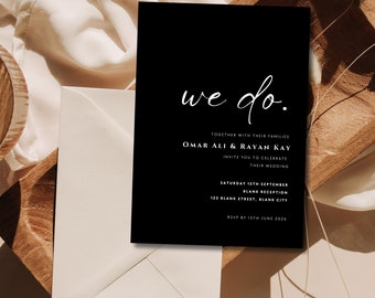 Editable Digital Muslim Wedding, Nikkah, Walimah Invitation Template Neutral, Minimal Aesthetic